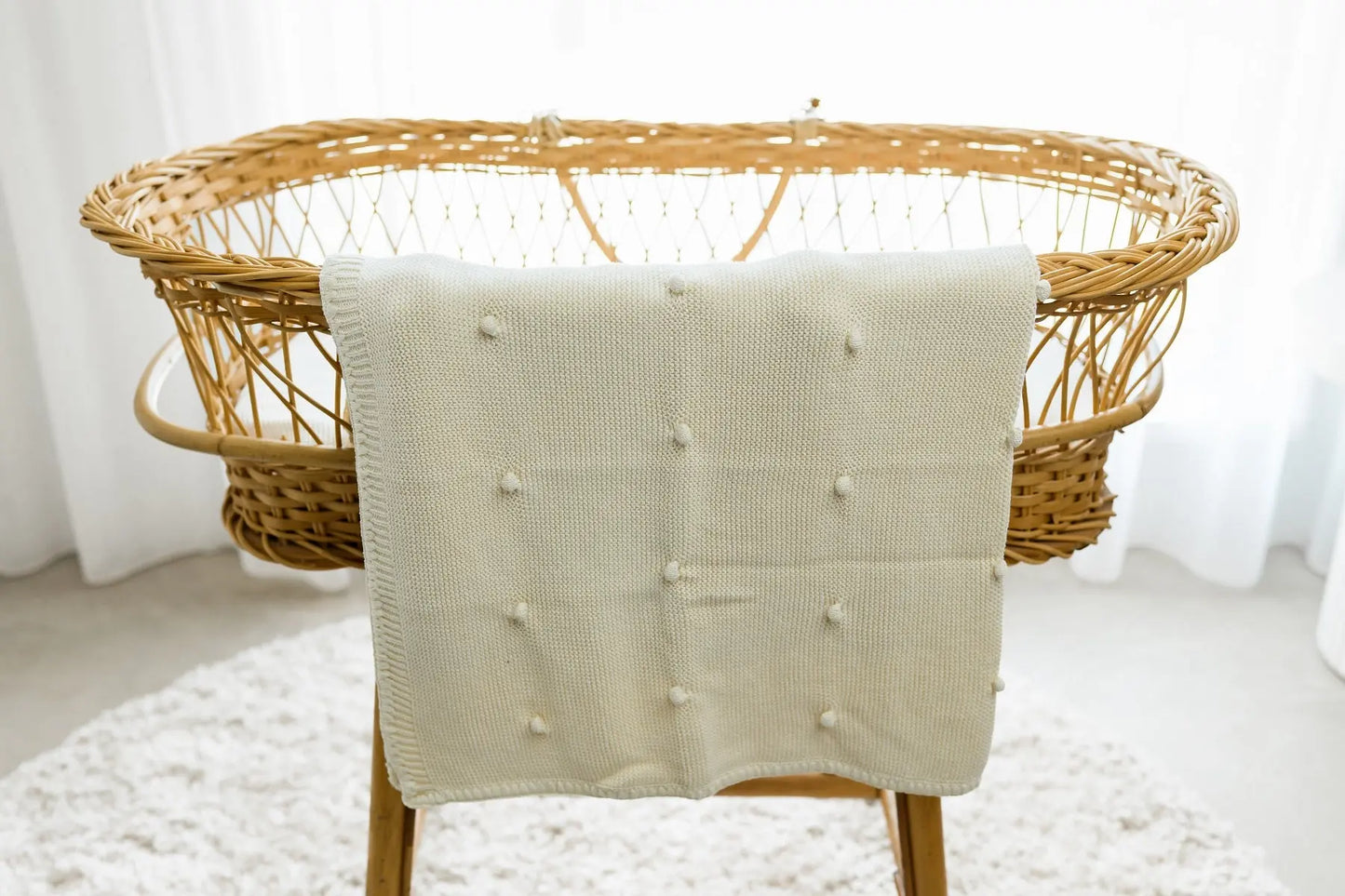 Pom Dot Knitted Blanket Wintys Wish