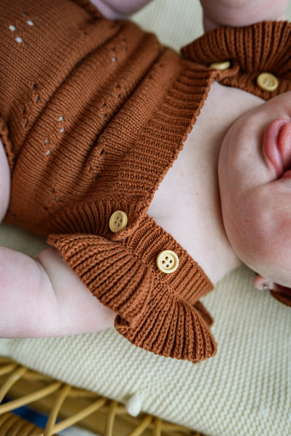 The Cocoa Knit Ruffle Romper