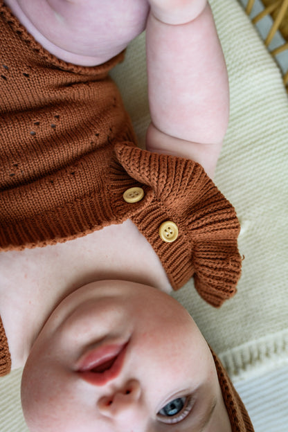 The Cocoa Knit Ruffle Romper