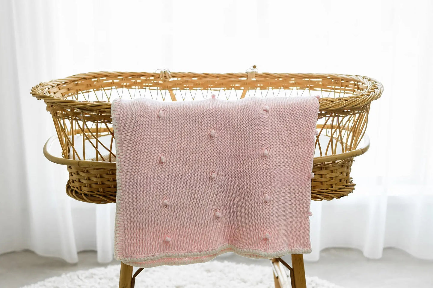 Pom Dot Knitted Blanket Wintys Wish