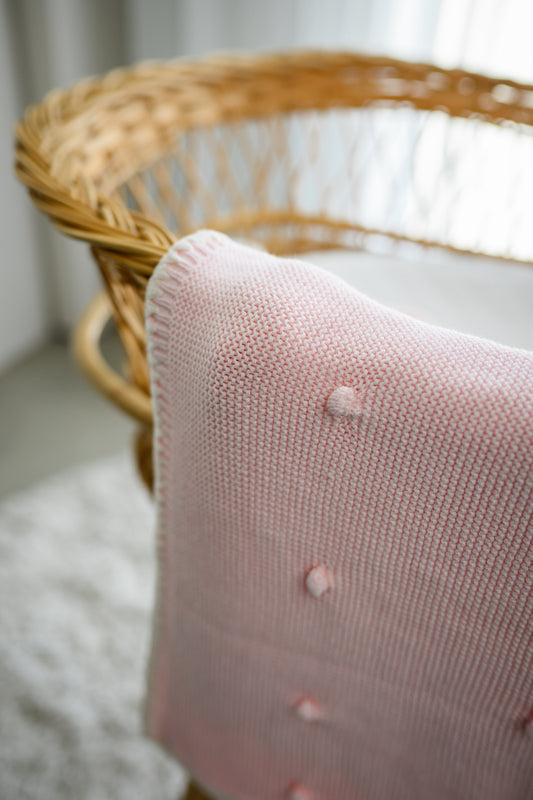 Pom Dot Knitted Blanket