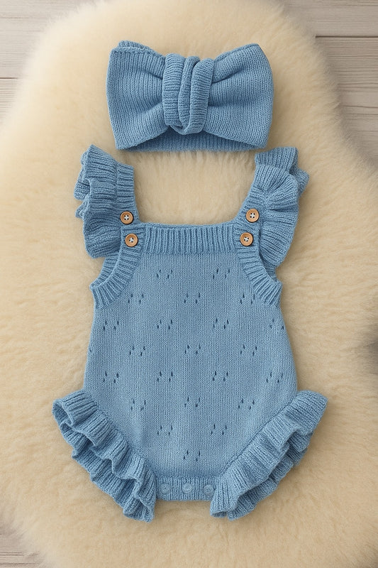 The Sky Knit Ruffle Romper