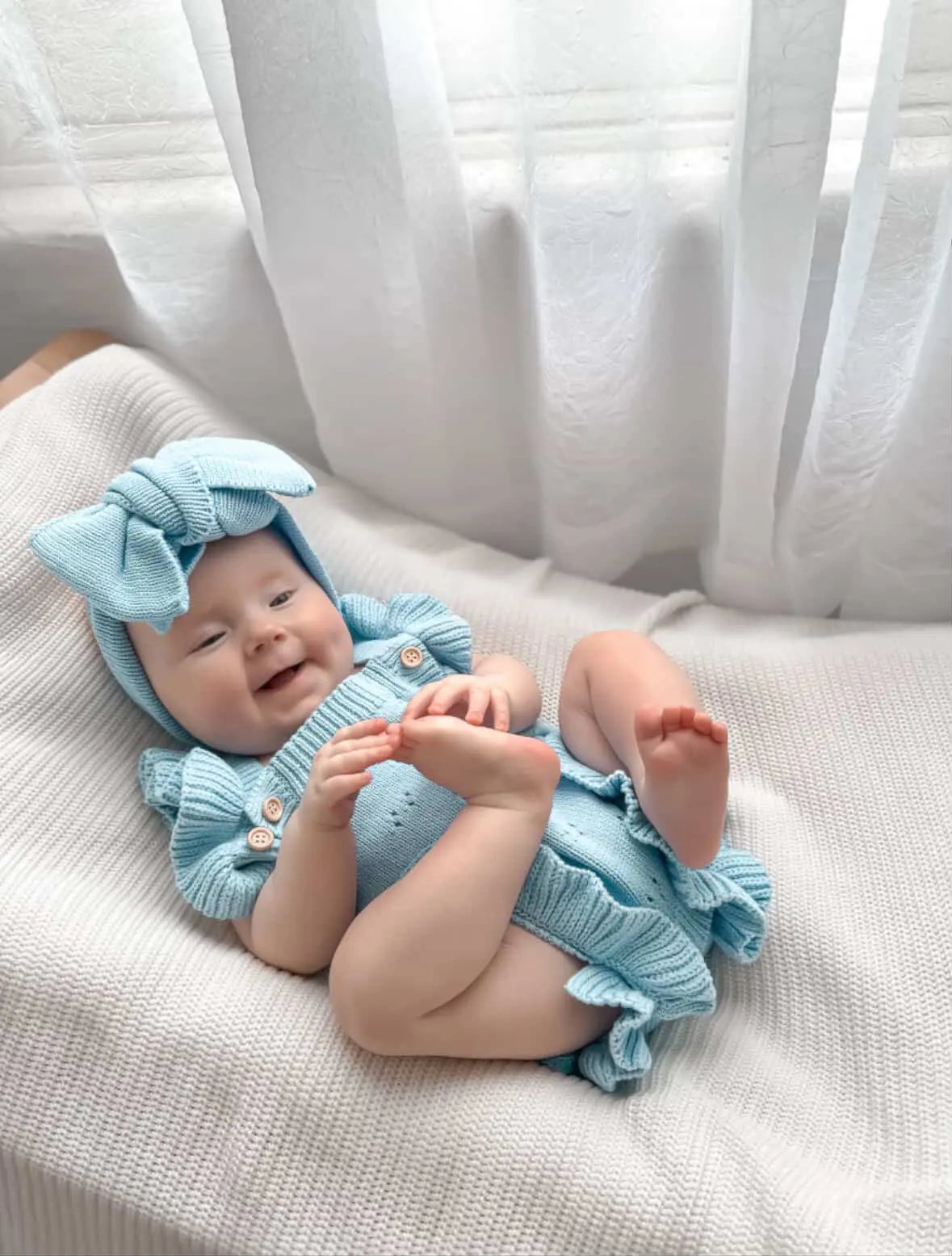 The Sky Knit Ruffle Romper Wintys Wish