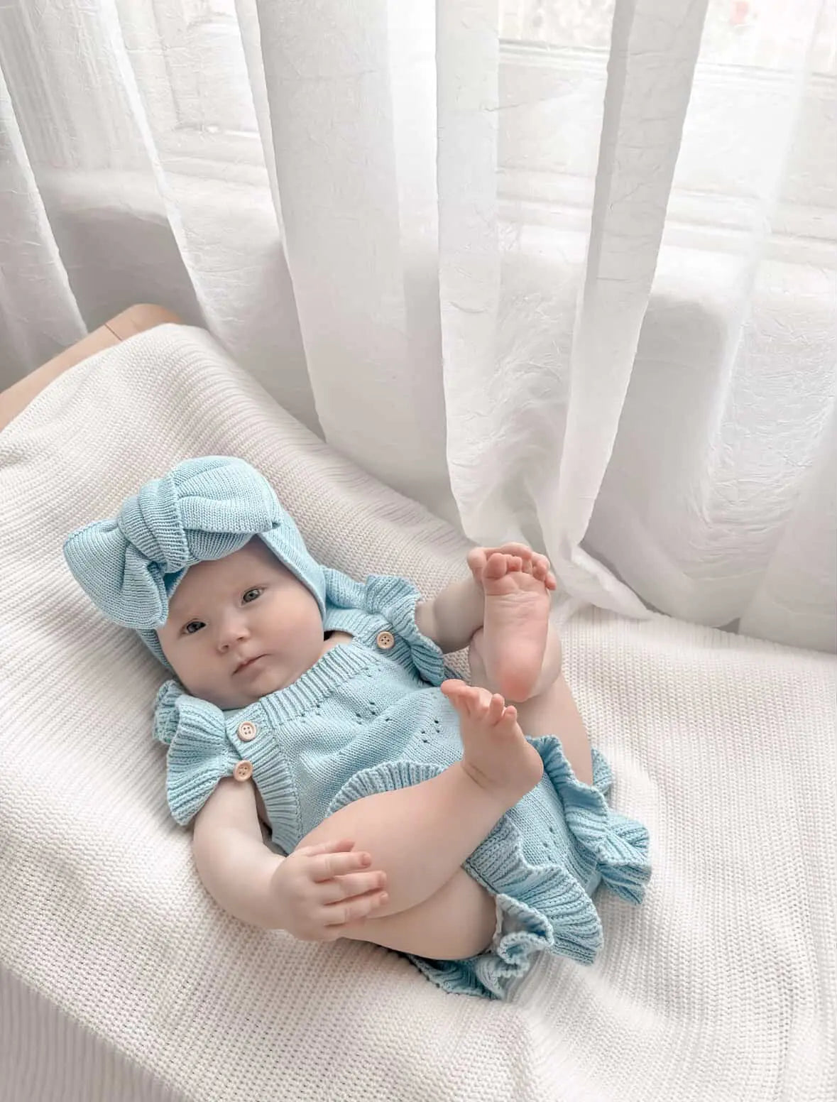 The Sky Knit Ruffle Romper Wintys Wish