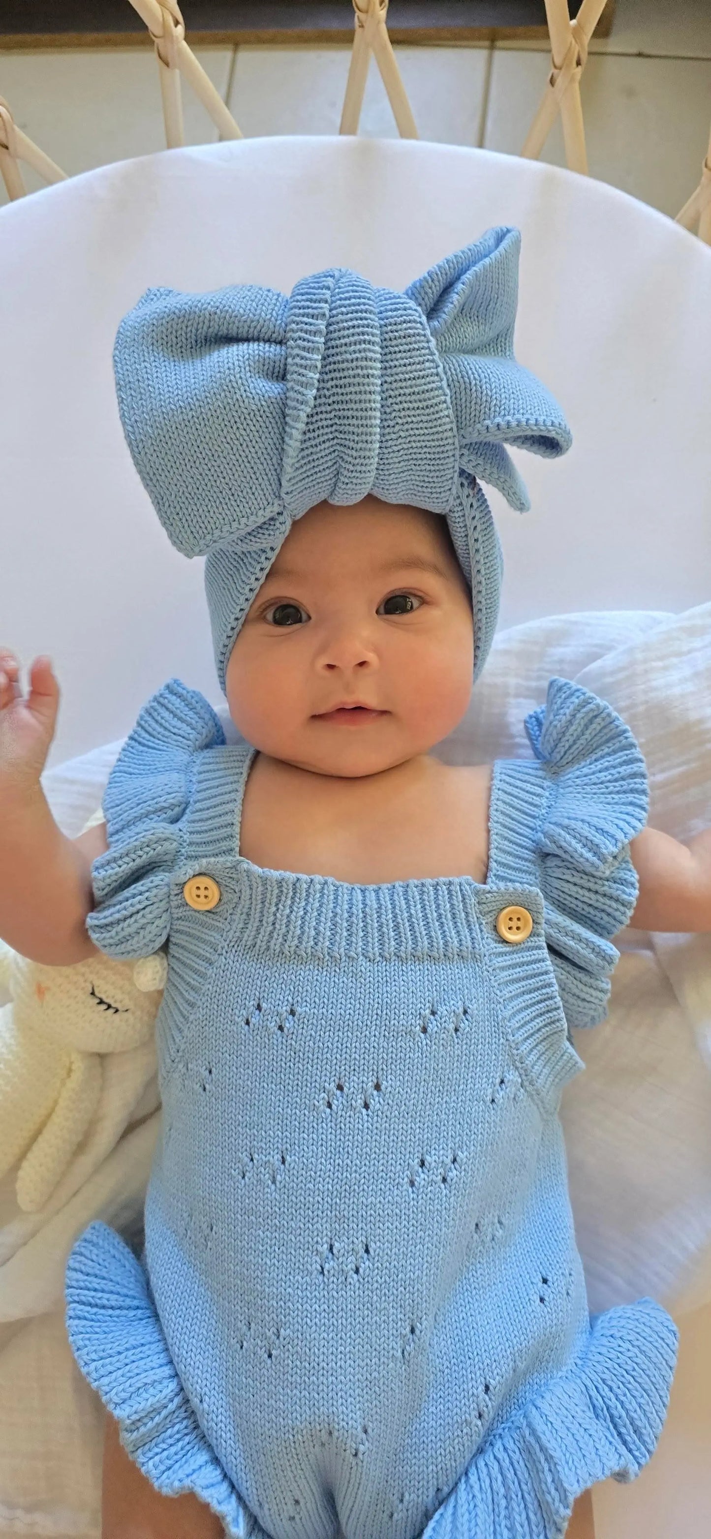The Sky Knit Ruffle Romper Wintys Wish