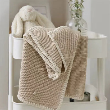 Pom Dot Knitted Blanket Wintys Wish