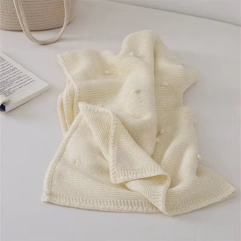 Pom Dot Knitted Blanket Wintys Wish