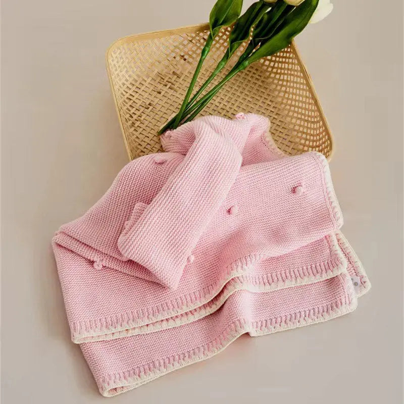 Pom Dot Knitted Blanket Wintys Wish