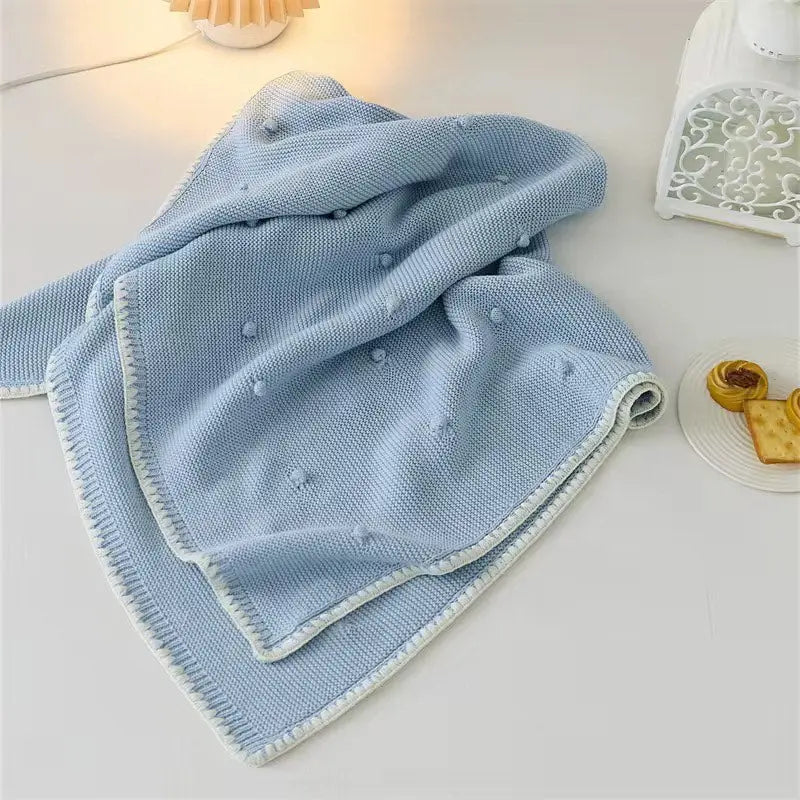 Pom Dot Knitted Blanket Wintys Wish